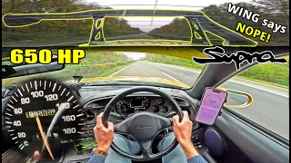 BIG WING vs BIG TURBO // 650HP TOYOTA SUPRA *SNAPS* on AUTOBAHN