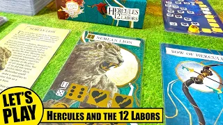 HERCULES AND THE 12 LABORS Solo Playthrough | Envy Born Games | Dice Rolling & Manipulation