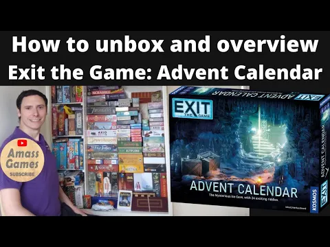 How to unbox, overview Exit the Game: Advent Calendar Mystery of the Ice Cave board game AmassGames