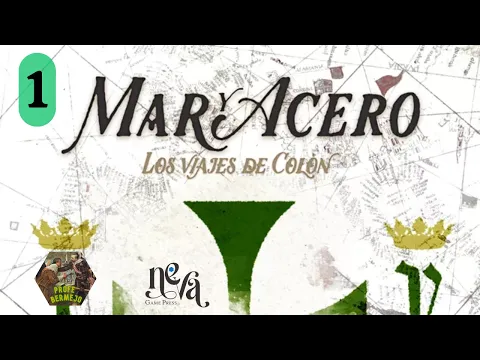 #1 Mar y Acero. Los viajes de Colón de A. Vaquera. Mapa, fichas y cartas.