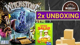 Witchstone und Greek Salad | 2x UNBOXING von Brettspiele [Neuheit 2021] (HUCH!)