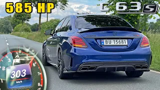 AMG C63 S 585HP Stage 1 | 0-300 DRAGY GPS TOP SPEED POV & SOUND