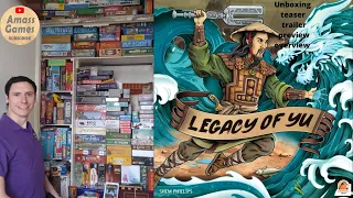 Legacy of Yu solo only resource worker placement board game unboxing PLUS Meeple Stickers AmassGames