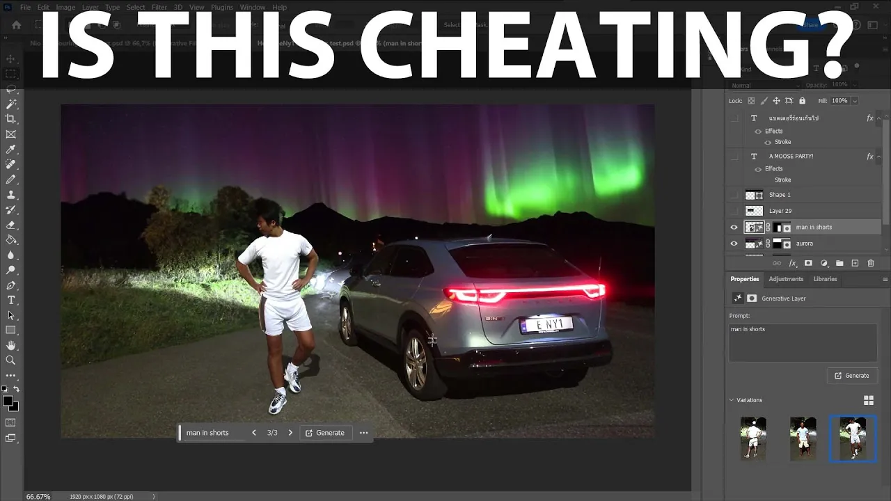 Using Photoshop AI to modify my thumbnails