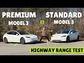 Tesla Model 3 Standard vs Premium 70-MPH Highway Range Test!