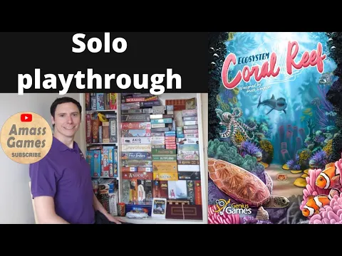 Ecosystem: Coral Reef solo playthrough. Educational board game drafting Sushi Go AmassGames pretty