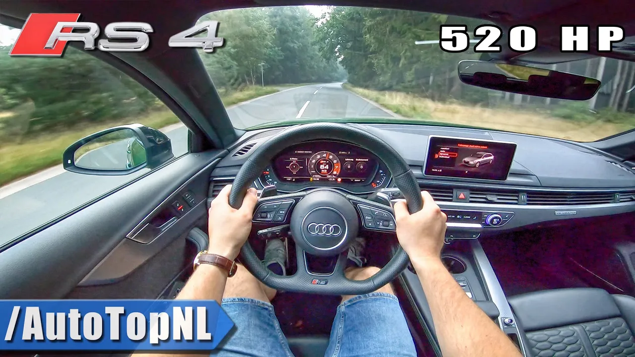 AUDI RS4 B9 2.9 TFSI 520HP Elmerhaus CUSTOM EXHAUST | POV Test Drive by AutoTopNL