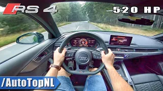 AUDI RS4 B9 2.9 TFSI 520HP Elmerhaus CUSTOM EXHAUST | POV Test Drive by AutoTopNL
