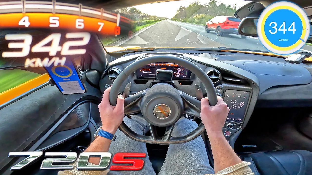 McLaren 720S INSANE *344km/h* on AUTOBAHN [NO SPEED LIMIT!]