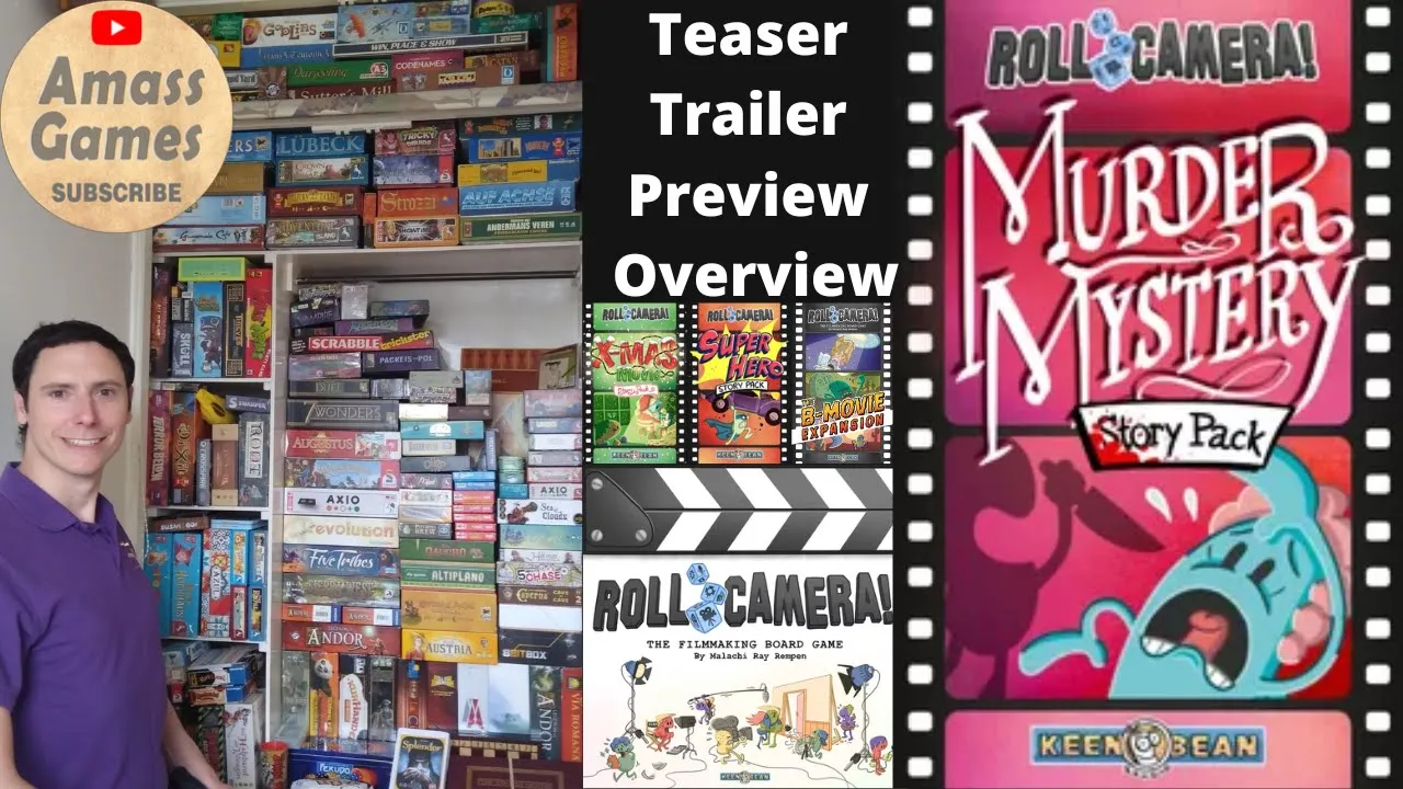 Roll Camera! Murder Mystery Story Pack unboxing teaser trailer preview overview AmassGames expansion