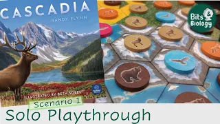 Cascadia Playthrough Solo Scenario 1 | Bits & Biology