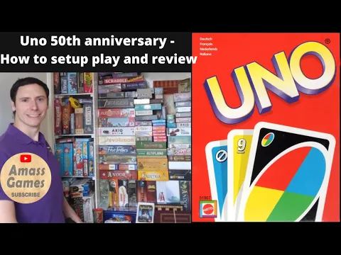 Uno - 50th anniversary edition board game how to setup play and review * AmassGames* Crazy Eights