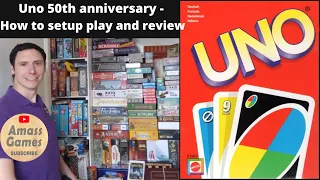 Uno - 50th anniversary edition board game how to setup play and review * AmassGames* Crazy Eights