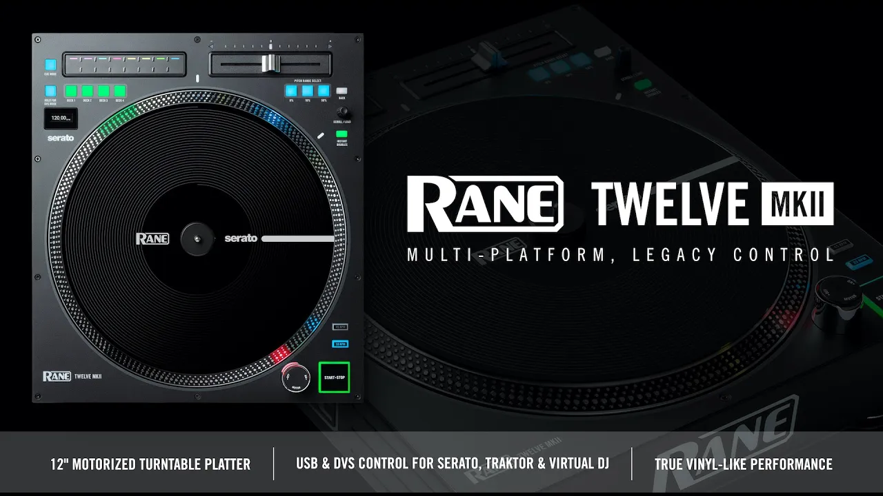 Rane TWELVE MKII 12 Motorized Turntable W/ True Vinyl-Like Touch & ProX  Case