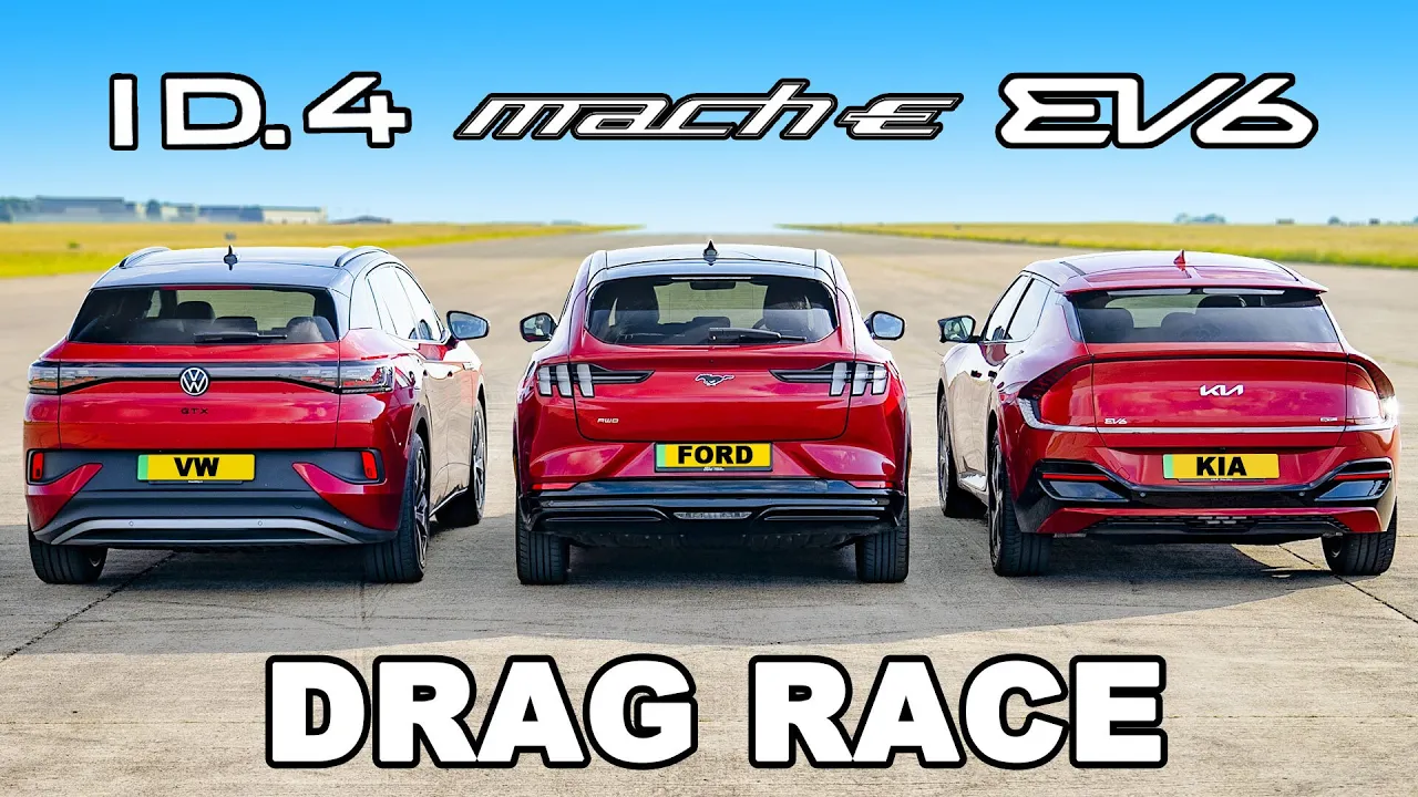 Kia EV6 v Mustang Mach E v VW ID.4: DRAG RACE