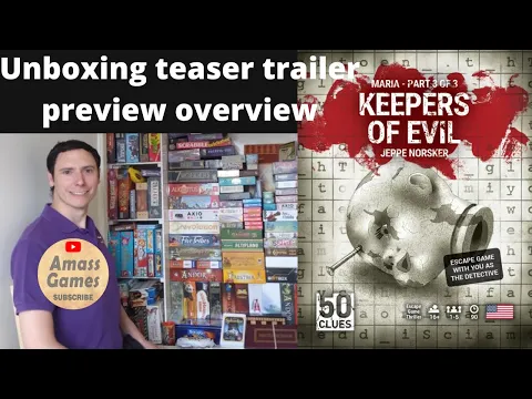 Keepers of Evil 50 Clues: narrative board game how to setup play unboxing escape room * Amass Games