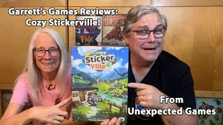 Build your new town...with STICKERS! Garrett's Games Reviews Cozy Stickerville from Unexpected Games