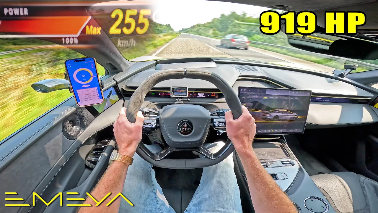 919HP LOTUS EMEYA R // 0-100 100-200 & TOP SPEED on AUTOBAHN!