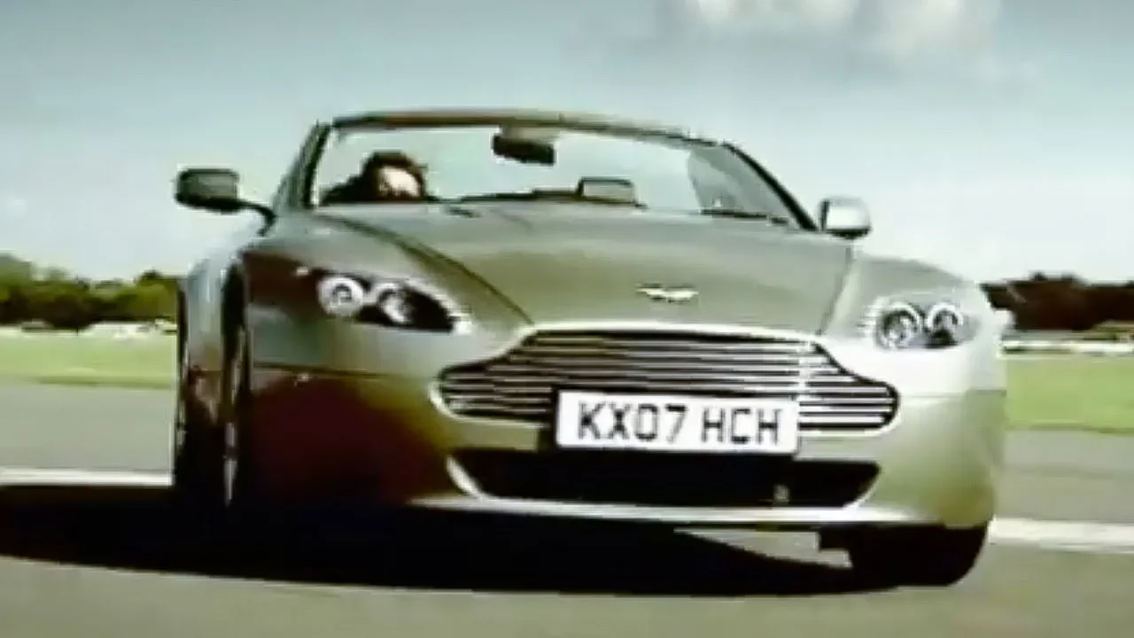 Aston Martin V8 Vantage vs Man on Jet Powered Rollerskates! | Top Gear
