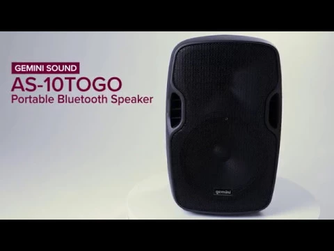 Product video thumbnail for Gemini AS-10TOGO 10-inch Powered Portable Bluetooth Speaker