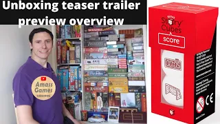 Rory's Story Cubes Score how to setup and play unboxing AmassGames board game 4K co-operative dice
