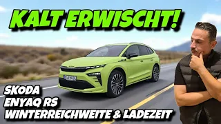 Skoda Enyaq RS Winter-Reichweite + Ladezeit im Test. #ev