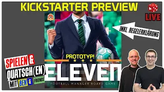 Eleven - Football Manager Board Game - Kickstarter Preview (Prototyp) Live Let's Play inkl Erklä...