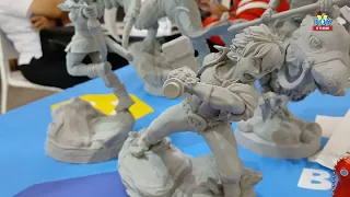 Miniature prototype of Ragnarok the board game: Ceremony of Prontera and dice each color