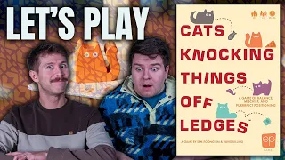 Cats Knocking Things Off Ledges | Board Game Playthrough | Tap... Tap... Tap... PERFECT LANDING!