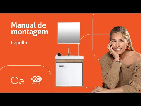 Kit Gabinete para banheiro com Cuba e Espelho 41x40x31,5cm Berlin e Branco Capella Cerocha