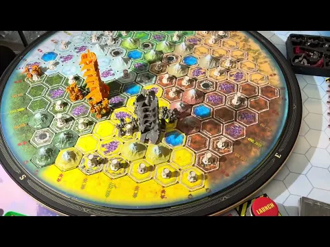 CYSMIC Boardgame - Solo Setup with Lazy Susan in Action