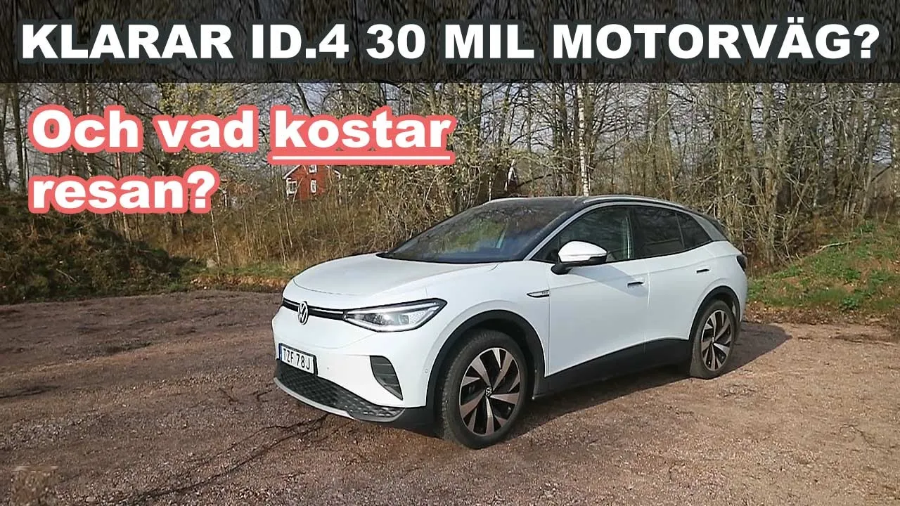 Hur långt kommer Volkswagen ID.4 på motorväg? Och vad kostar resan?