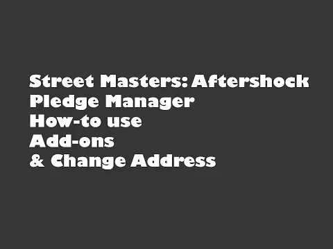 Street Masters Episode 31 Aftershock Pledge Manager instructions