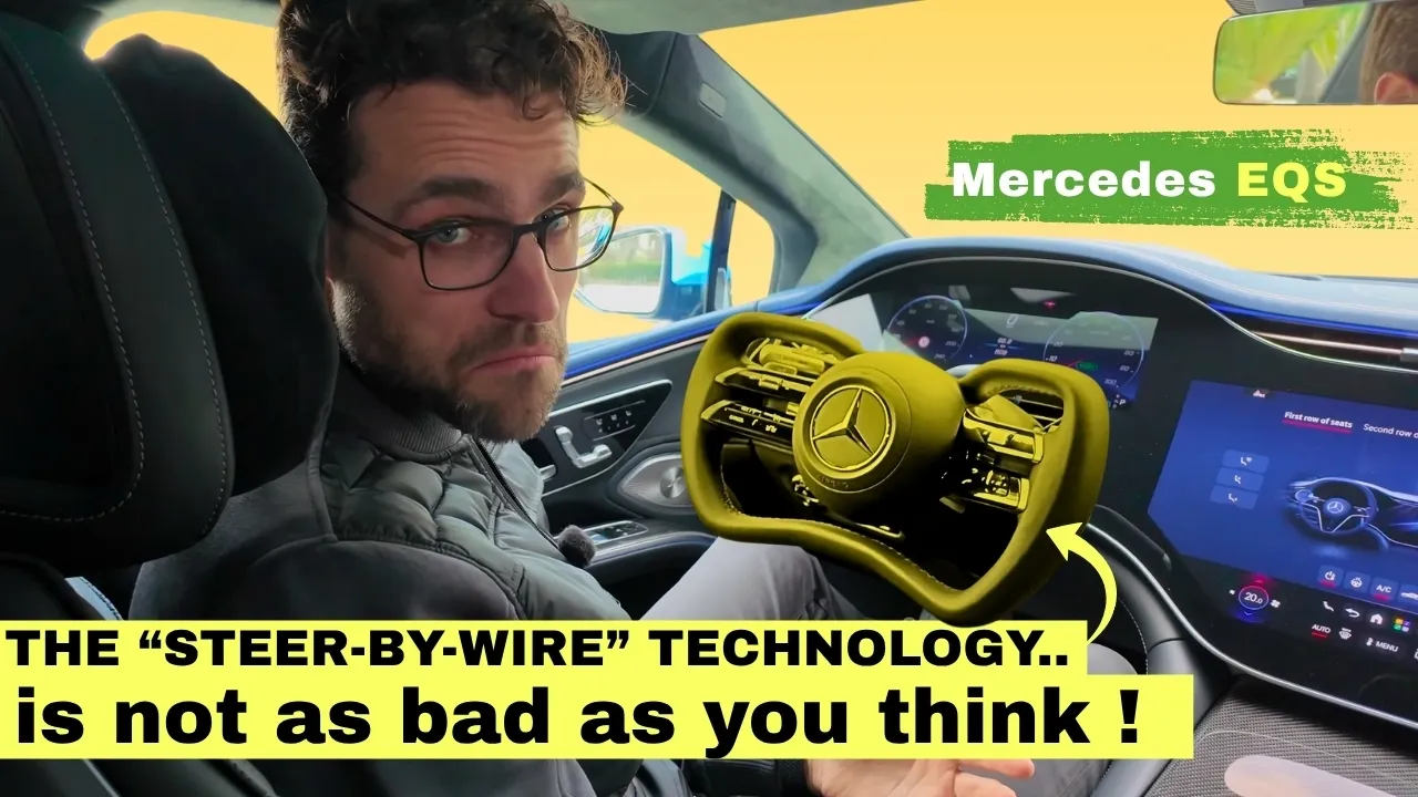 Comparing "Normal steering" vs "Steer-by-wire" technology | Mercedes EQS @autogefuehl