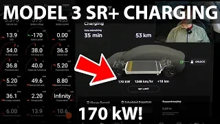 Tesla Model 3 SR+ charging at 170 kW at Ionity