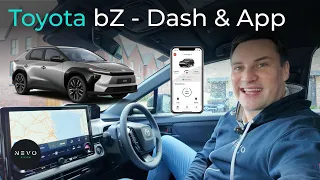 Toyota bZ4X  - Detailed Look at the Dash, Driver Display, Steering Wheel Functions and My Toyota App
