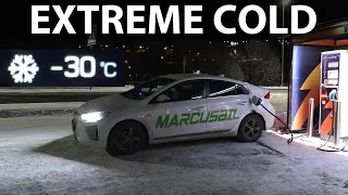 Hyundai Ioniq 28 kWh road trip to Folldal in -30°C part 1
