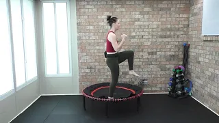 Day 23 preview: Knee Runners + Front Kicks beginner rebounding workout