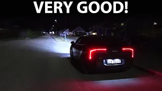 Kia EV4 headlights test