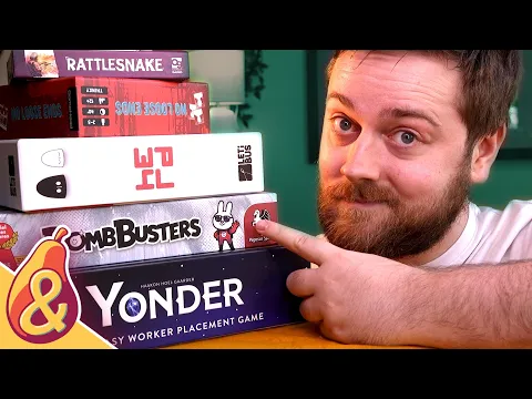 5 MORE Great New Board Games! [Rattlesnake, Yonder, Bomb Busters, Herd, and No Loose Ends]