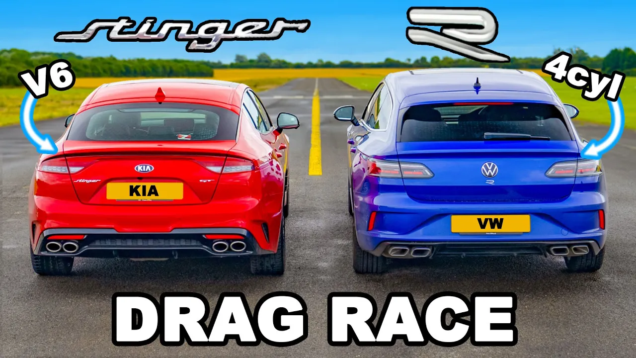 VW Arteon R v Kia Stinger V6: DRAG RACE