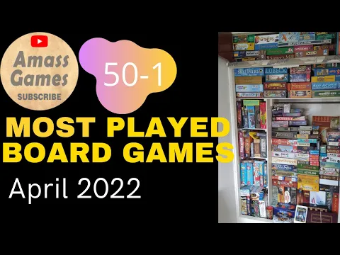 Top 50 most played board games April 2022 who log plays * AmassGames* HD BGA BGG Kickstarter 4K UKGE