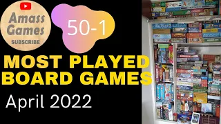 Top 50 most played board games April 2022 who log plays * AmassGames* HD BGA BGG Kickstarter 4K UKGE