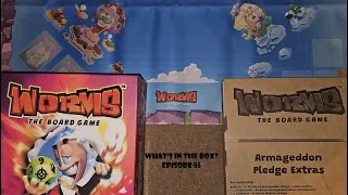 What's In the box? Ep55 Worms The Board Game Collector's Edition Unboxing Armageddon Kickstarter.