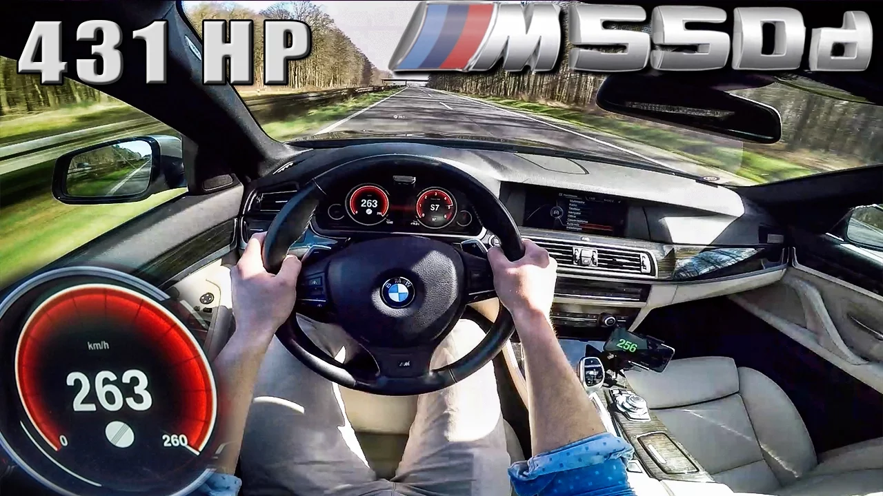 BMW M550d CHIP 431 HP ACCELERATION & TOP SPEED POV Autobahn by AutoTopNL