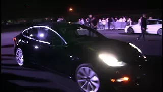 Tesla Model 3 production car test ride and meeting MKBHD