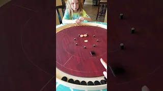 9-year-old plays Crokinole for the first time!