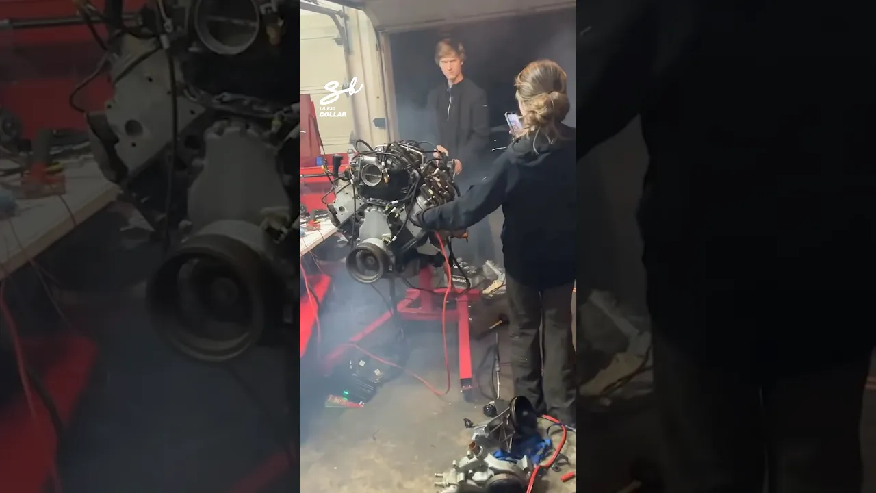 Starting An Open Engine! 😳 #engine #cars #vehicles