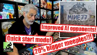 Mine 77 (UPDATED!) Deckbuilding & double rondels & worker placement & tile laying and more!!!