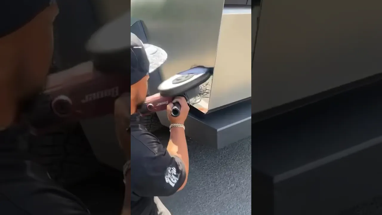 When your Tesla Cybertruck doubles as a mirror...😅 #tesla #cybertruck #cars